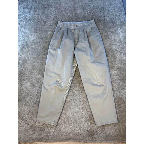 DOCKERS Pants Womens Size 12P Vintage Beige Premium Khaki Twill Pleated E163 - Picture 1 of 13